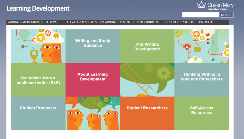 screenshot of learning development homepage